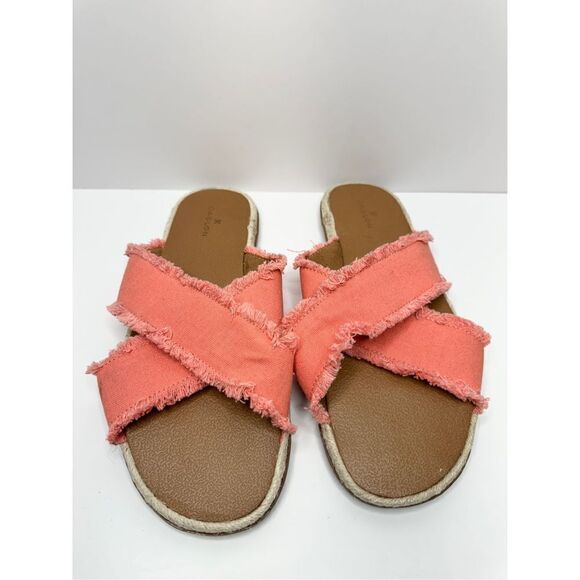 Caslon Slides Crisscross‎ Coral Size 9 Open Toe Paxton Espadrille Sandals - Picture 1 of 7